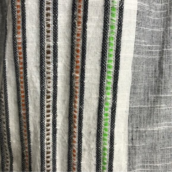 Soft Surroundings black white striped embroidered popover tunic top Petite Small - Picture 14 of 15